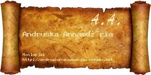 Andruska Annamária névjegykártya